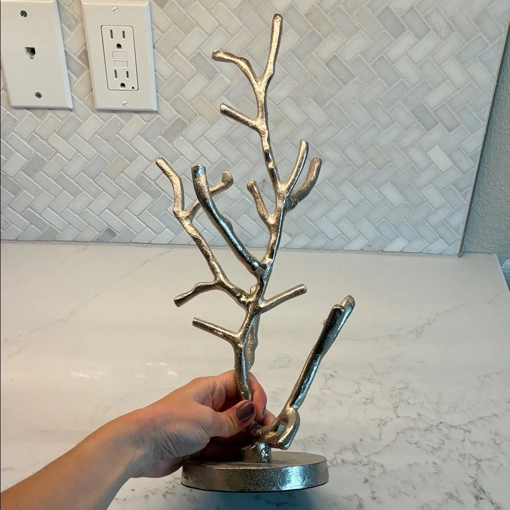 Z Gallerie Metallic Silver Branch Decorative Accent Jewelry Tree